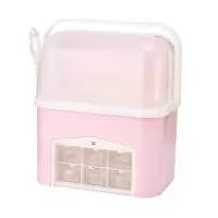 厨房用品家用大全放调料调味品烘焙精灵收纳盒酱油瓶架子多功能置物架 第二代翻盖粉色