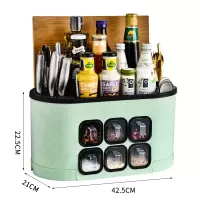 厨房置物架家用厨房用品大全烘焙精灵多功能灶台厨具架调味品收纳盒调料罐 年大号小麦绿