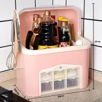 厨房置物架调料架调味料收纳盒烘焙精灵调味品瓶罐刀架用品油盐酱醋收纳架 厨房置物架粉色