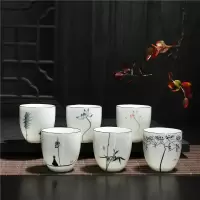 复古陶瓷白酒杯中式仿古老式烘焙精灵小号一两50ml三两家用小酒盅烧酒酒杯 六色套装(每种颜色一个)150ml(约三两)