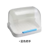 杯子奶瓶收纳盒客厅茶杯烘焙精灵沥水架带盖防尘沥水托盘厨房置物架 蓝色