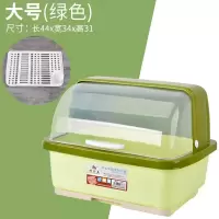 装碗筷收纳盒厨房放碗架沥水架烘焙精灵碗柜收纳箱带盖家用碗碟置物架 [大号]深绿