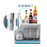 防尘带盖沥水碗架厨房餐具置物架烘焙精灵碗筷收纳盒台面碗柜装碗碟盘子箱 单层[可拆卸沥水托盘]