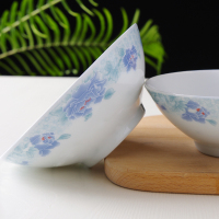 6英寸老式陶瓷汤面饭碗烘焙精灵大碗家用单个装菜碗蓝边釉下彩菜碗 6英寸戈三大繁花似锦5个无腰线