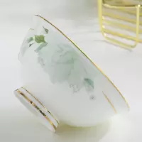 陶瓷餐具4.5寸米饭碗单个烘焙精灵家用吃饭高脚防烫骨瓷碗盘碟套装 描金遇见[4.5英寸10个]
