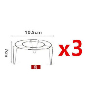 蒸架加厚不锈钢厨房蒸盘家用高脚烘焙精灵隔水蒸锅架蒸笼蒸屉小号三角架子 3个小蒸架高(10.5*7)