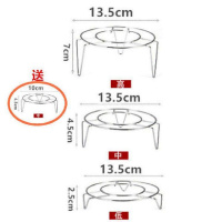 蒸架加厚不锈钢厨房蒸盘家用高脚烘焙精灵隔水蒸锅架蒸笼蒸屉小号三角架子 蒸架A高+中+低(三件套)