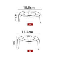 蒸架加厚不锈钢厨房蒸盘家用高脚烘焙精灵隔水蒸锅架蒸笼蒸屉小号三角架子 蒸架B中+高(4.5+7cm)