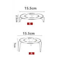蒸架加厚不锈钢厨房蒸盘家用高脚烘焙精灵隔水蒸锅架蒸笼蒸屉小号三角架子 蒸架B低+高(2.5+7cm)