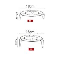 蒸架加厚不锈钢厨房蒸盘家用高脚烘焙精灵隔水蒸锅架蒸笼蒸屉小号三角架子 蒸架C低+中(2.5+4.5cm)