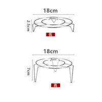 蒸架加厚不锈钢厨房蒸盘家用高脚烘焙精灵隔水蒸锅架蒸笼蒸屉小号三角架子 蒸架C低+高(2.5+7cm)