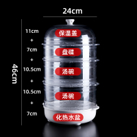 苍蝇罩保温菜罩饭菜罩烘焙精灵家用防苍蝇盖大号多层特大多功能餐桌罩 1热水盆+2高款+1矮款+1盖子