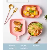 北欧焗饭烤盘网红烤箱烘培烘焙精灵柄碗泡面碗沙拉碗创意福袋陶瓷餐具套装 彩色五件套007(如图)