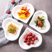 [花样菜盘多款可选]烘焙精灵创意陶瓷盘子纯白西餐碟子家用碗酒店餐具 9英寸桃心盘(4个)