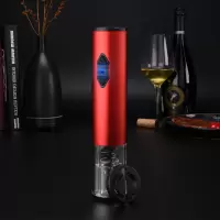 创意电动红酒开瓶器全自动烘焙精灵葡萄酒起瓶器套装家用充电式启子 电池款缤纷红/送电池+塞+倒酒器+割纸刀