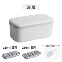 冰格制冰盒冻冰块模具制冰家用自制带盖创意冷饮模型 款双层灰白色