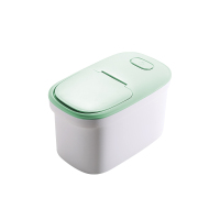 密封米桶20斤装面粉烘焙精灵收纳桶10kg防潮防虫大米缸厨房家用储米箱 浅绿色20斤米箱