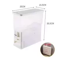 米桶家用米缸20斤装面粉烘焙精灵收纳防虫防潮密封自动计量储米箱 白色小号7126小号5KG+防虫包