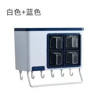 多功能刀架筷子笼调味盒烘焙精灵置物架厨房壁挂筷子篓筷筒家用收纳盒沥水 调味盒置物架[蓝色]