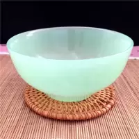 陶瓷翡翠玉4.5寸白玉餐具烘焙精灵家用透明碧玉米饭碗韩式健康生态碗 翡翠玉碗