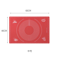 带标尺硅胶面垫擀面垫子烘焙精灵大号垫厨房烘焙工具和面垫加厚杆面垫桌垫 红色中号