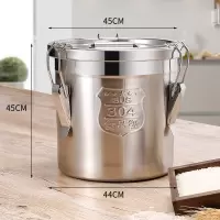 不锈钢米桶50斤装储米箱防虫烘焙精灵家用米缸20米罐10kg [SUS][带卡扣和密封圈]100斤送量米杯和洗米篮