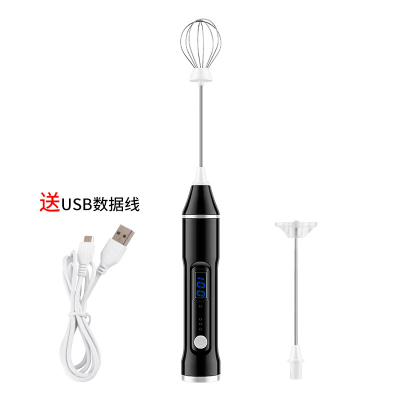 打蛋器无线USB充电搅拌机器烘焙精灵电动家用小型烘焙工具奶泡机 黑色