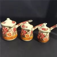 马卡龙色不粘热奶锅烘焙精灵土耳其咖啡壶熬糖锅电磁炉燃气 3件套带盖