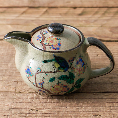烧茶壶茶杯套装陶瓷器烘焙精灵日式茶具一壶两杯 花鸟茶壶一只