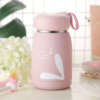 保温杯便携小巧ins少女学生烘焙精灵水杯子可爱简约森系清新创意个性 粉色