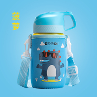 吸管杯可爱少女心tritan带吸管烘焙精灵水壶简约清新便携夏季水杯 菠萝(带杯套)