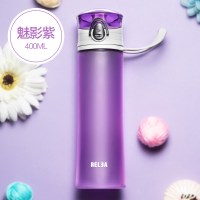 便携吸管杯大人烘焙精灵孕妇产妇少女心运动随手水杯子 乐活(直饮杯)-魅影紫400ml+杯刷