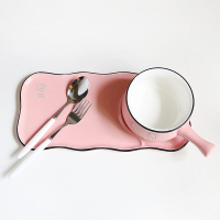 陶瓷餐盘 分格盘家用早餐盘三格盘烘焙精灵 儿童餐具一人食分餐盘餐具 [甜蜜粉]叉勺+长盘+手柄碗