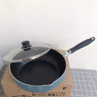 煎锅炒锅麦饭石色烘焙精灵不粘锅电磁炉厚 墨蓝色28cm+盖