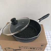 煎锅炒锅麦饭石色烘焙精灵不粘锅电磁炉厚 黑色24cm()+盖