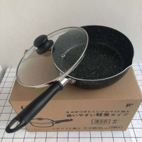 煎锅炒锅麦饭石色烘焙精灵不粘锅电磁炉厚 黑色28cm+盖