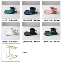 欧式小小精致咖啡杯套装杯碟烘焙精灵马克杯杯子创意个性潮流陶瓷家用 北欧早餐套装7件套-混色