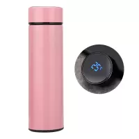 不锈钢温控保温杯创意礼品烘焙精灵商务触摸LED显示定制智能保温8H水杯 粉红色