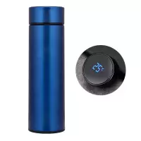 不锈钢温控保温杯创意礼品烘焙精灵商务触摸LED显示定制智能保温8H水杯 蓝色