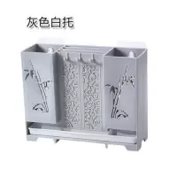 筷子盒筷笼子筒家用厨房壁挂式烘焙精灵勺子置物放多功能免打孔的收纳架。 灰盒白托-76W-368