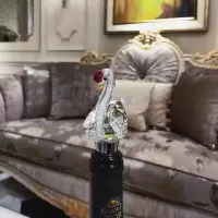 天鹅水晶红酒塞葡萄酒瓶盖塞烘焙精灵实用软橡胶密封塞子家用可爱创意 水晶天鹅酒塞红色