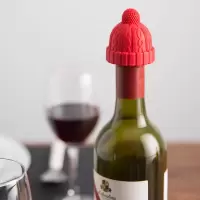 小红帽红酒瓶塞家用烘焙精灵创意硅胶玻璃瓶塞香槟酒葡萄酒塞瓶盖 红色-硅胶瓶塞
