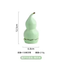北欧风创意金边葫芦陶瓷烘焙精灵牙签筒家用酒店便携式可爱牙签盒餐具配件 葫芦牙签筒-薄荷绿