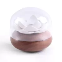 莲花牙签盒个性创意烘焙精灵牙签筒桶欧式家用餐厅棉签罐北欧ins 黑胡桃木+白色花瓣