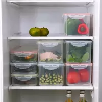 密封透明食品收纳盒有盖烘焙精灵冰箱冷冻冷藏保鲜盒沥水长方形大小号