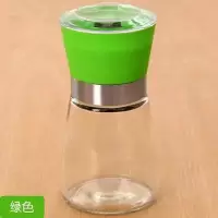 手动胡椒磨粉器厨房烘焙精灵调味瓶花椒研磨器玻璃调料瓶胡椒瓶子现磨 绿色3个装