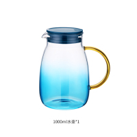 北欧凉水壶大容量开水杯烘焙精灵客厅茶壶套装创意玻璃冷水壶 北海道冷水壶1L