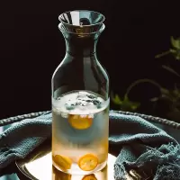 家用冷水壶凉水壶玻璃水壶烘焙精灵凉白开水杯子大容量耐热茶壶套装 直身大丹麦(容量1500ML)
