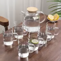 家用玻璃冷水壶防爆凉水壶耐烘焙精灵高温凉白开水壶水杯大容量套装 款式七冷水壶套装