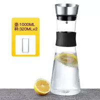 冷水壶玻璃家用储水烘焙精灵凉水杯大容量扎壶透明果汁壶凉茶壶 1000ML单壶+2个小杯子